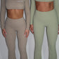 GYM GIRL ERA EXCLUSIVE Camel brown Sculpt square neck top