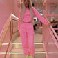 Pink 3 piece tracksuit and corset top