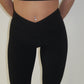 GYM GIRL ERA EXCLUSIVE Black sculpt V waist flared bottoms