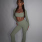 GYM GIRL ERA EXCLUSIVE Olive Sculpt square neck top
