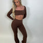 GYM GIRL ERA EXCLUSIVE chocolate brown sculpt flared bottoms