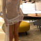 White mesh sparkle dress
