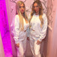 Grey plush wide leg tracksuit