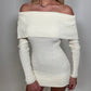 Ribbed Bardot jumper mini dress