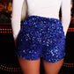 Blue sequins shorts