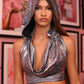 HAUNT COUTURE HANDMADE: Space metallic hooded top and shorts set
