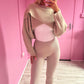 Beige Cropped wrap jumper