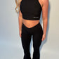 GYM GIRL ERA EXCLUSIVE Black sculpt V waist flared bottoms