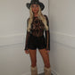 Black crochet playsuit