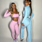 PRE-ORDER GYM GIRL ERA EXCLUSIVE Blue Sculpt V Waist flared bottoms