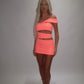 LIMITED EDITION HAND MADE AND DESIGNED IN HOUSE: ‘Aries’ coral cut out dress