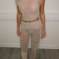 Gold mesh top and ruched bottoms co-ord