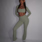 GYM GIRL ERA EXCLUSIVE Olive Sculpt square neck top