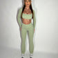 GYM GIRL ERA EXCLUSIVE Olive Sculpt square neck top