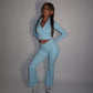 PRE-ORDER GYM GIRL ERA EXCLUSIVE Blue Sculpt V Waist flared bottoms