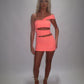 LIMITED EDITION HAND MADE AND DESIGNED IN HOUSE: ‘Aries’ coral cut out dress
