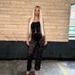Black Lace tie front jumpsuit