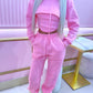 Pink 3 piece tracksuit and corset top