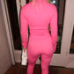 Pink Zip up jacket and leggings set