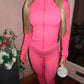 Pink Zip up jacket and leggings set