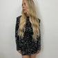 Black sequins with silver sparkle cut out back dress