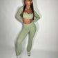 GYM GIRL ERA EXCLUSIVE Olive Sculpt square neck top