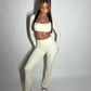 GYM GIRL ERA EXCLUSIVE Cream Sculpt flared bottoms