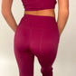 Sculpt burgundy crop top and flared leggings set