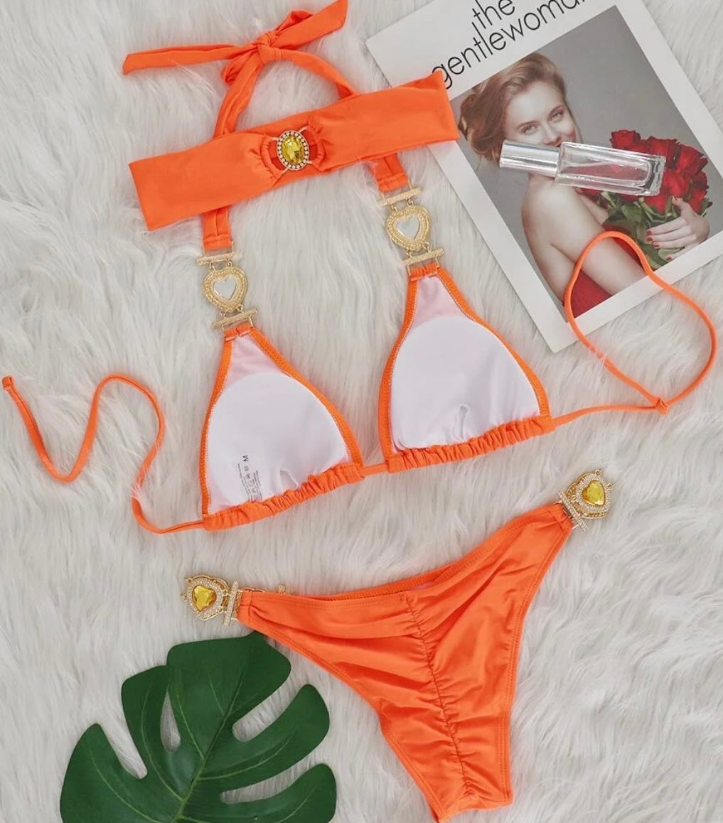Neon orange bikini bottoms