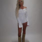 LIMITED EDITION HAND MADE AND DESIGNED IN HOUSE: ‘Angel’ white playsuit