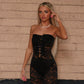 Black Lace tie front jumpsuit