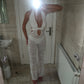 White lace cut out jumpsuit