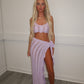Purple crochet skirt and top set