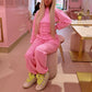 Pink 3 piece tracksuit and corset top