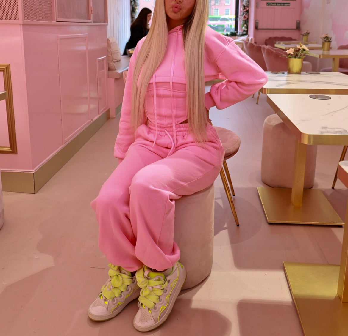 Pink 3 piece tracksuit and corset top