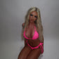 LIMITED EDITION HAND MADE AND DESIGNED IN HOUSE: Pink bow trim bikini