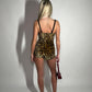 LIMITED EDITION HAND MADE AND DESIGNED IN HOUSE: Leopard print velour playsuit