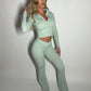PRE-ORDER GYM GIRL ERA EXCLUSIVE Sage Sculpt V waist flared bottoms
