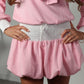 Pink bow blouse and puff ball skirt set