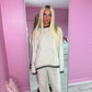 Contrast knitted jumper and wide leg trouser set