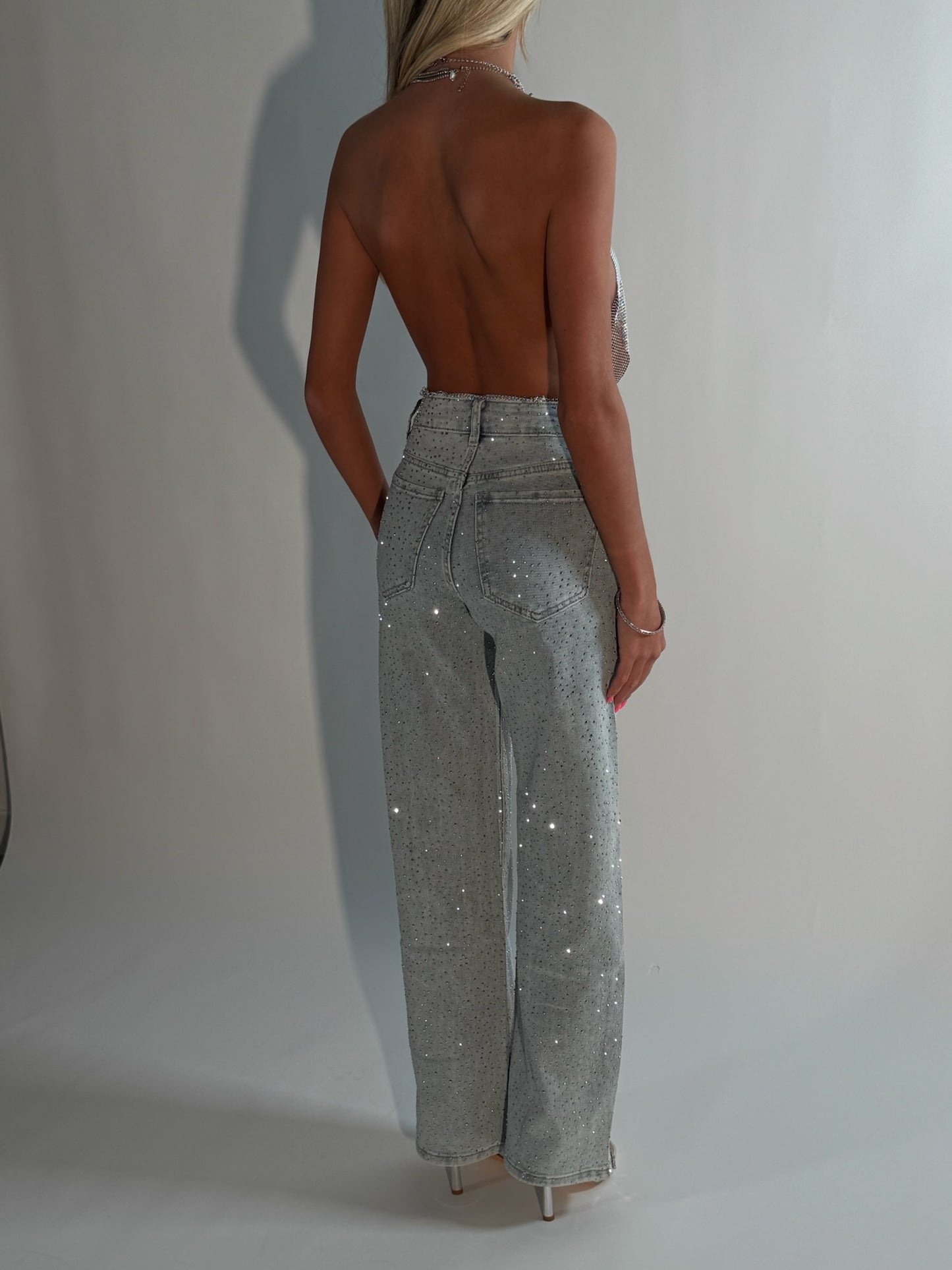 Diamond embellished jeans