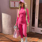 Pink Zip up jacket and leggings set