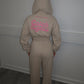 Catch flights Beige zip up hoodie