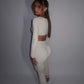 GYM GIRL ERA EXCLUSIVE Sculpt Cream square neck top