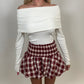 Gingham high waist bubble skirt