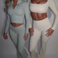 PRE-ORDER GYM GIRL ERA EXCLUSIVE Sage Sculpt V waist flared bottoms