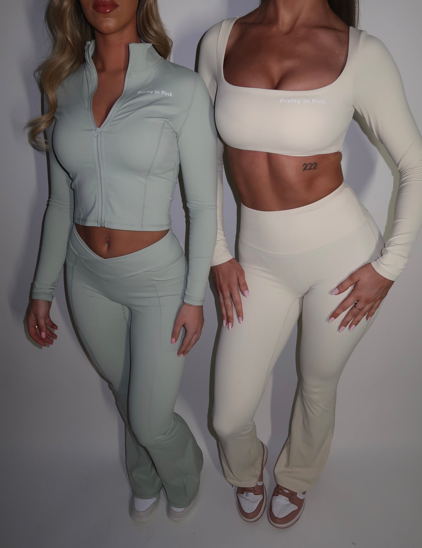 PRE-ORDER GYM GIRL ERA EXCLUSIVE Sage Sculpt V waist flared bottoms