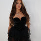 Black tulle bandeau dress