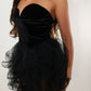 Black tulle bandeau dress