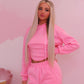 Pink 3 piece tracksuit and corset top